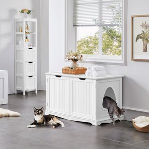 Yaheetech Cat Litter Box Enclosure, Large, White