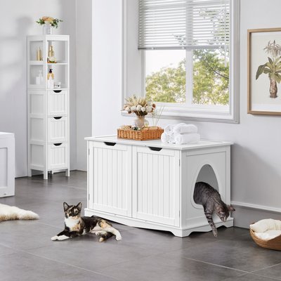 Yaheetech Yaheetech Cat Litter Box Enclosure, Large, White