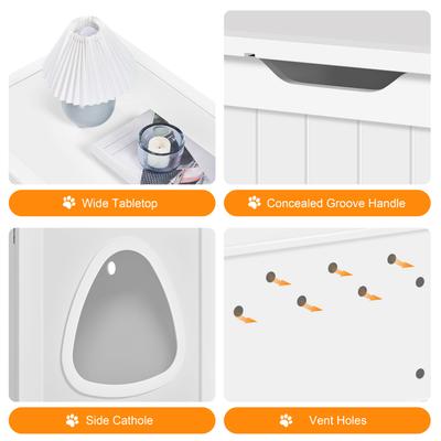 Show full view: Yaheetech Cat Litter Box Enclosure, Large, White slide 5 of 9