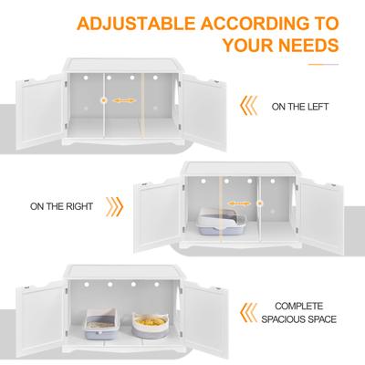 Show full view: Yaheetech Cat Litter Box Enclosure, Large, White slide 6 of 9