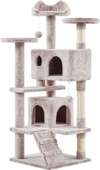 Yaheetech Cat Scratching Tree, 54-in, Brown/White