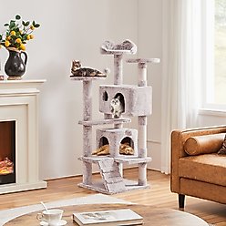 Yaheetech Cat Scratching Tree, 54-in, Brown/White slide 2 of 9