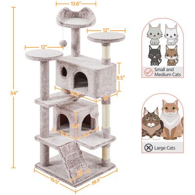 Show full view: Yaheetech Cat Scratching Tree, 54-in, Brown/White slide 4 of 11