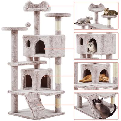 Show full view: Yaheetech Cat Scratching Tree, 54-in, Brown/White slide 5 of 11