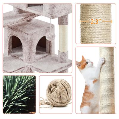 Show full view: Yaheetech Cat Scratching Tree, 54-in, Brown/White slide 8 of 11