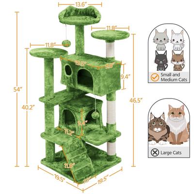 Show full view: Yaheetech Cat Scratching Tree, 54-in, Green slide 3 of 10