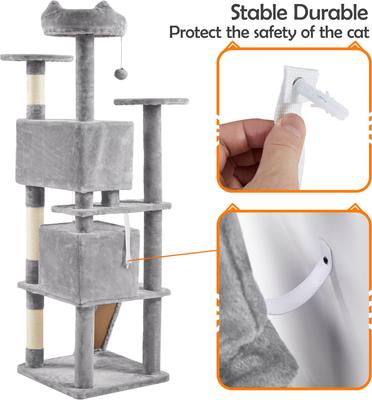 Show full view: Yaheetech Cat Scratching Tree, 61.5-in, Light Gray slide 7 of 8