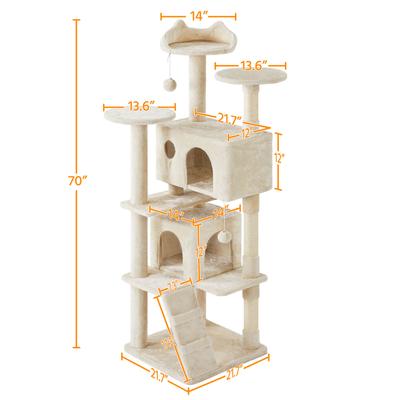 Show full view: Yaheetech Cat Scratching Tree, 70-in, Beige slide 3 of 10