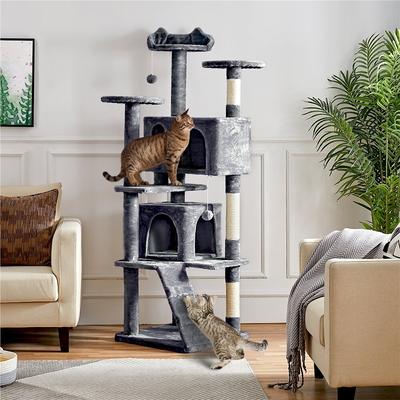 Show full view: Yaheetech Cat Scratching Tree, 70-in, Dark Gray slide 2 of 9