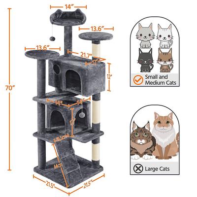 Show full view: Yaheetech Cat Scratching Tree, 70-in, Dark Gray slide 3 of 9