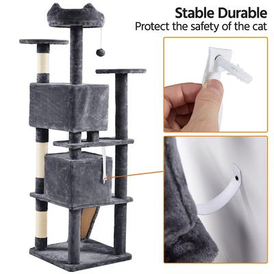 Show full view: Yaheetech Cat Scratching Tree, 70-in, Dark Gray slide 8 of 9