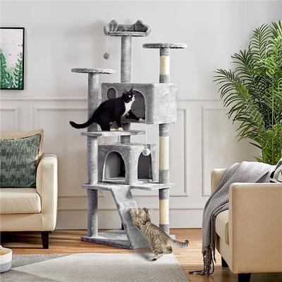 Show full view: Yaheetech Cat Scratching Tree, 70-in, Light Gray slide 2 of 9