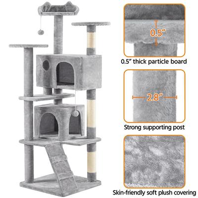 Show full view: Yaheetech Cat Scratching Tree, 70-in, Light Gray slide 4 of 9
