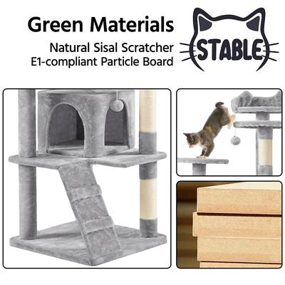 Show full view: Yaheetech Cat Scratching Tree, 70-in, Light Gray slide 6 of 9