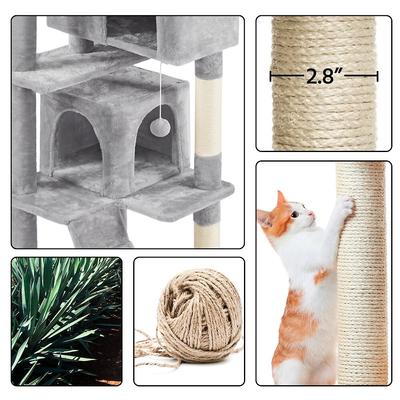 Show full view: Yaheetech Cat Scratching Tree, 70-in, Light Gray slide 7 of 9