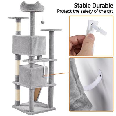 Show full view: Yaheetech Cat Scratching Tree, 70-in, Light Gray slide 8 of 9