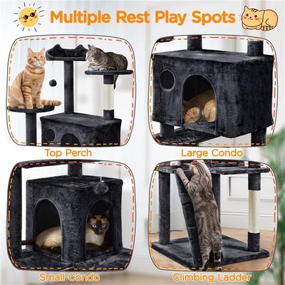 Show full view: Yaheetech Cat Scratching Tree, 80-in, Black slide 4 of 7