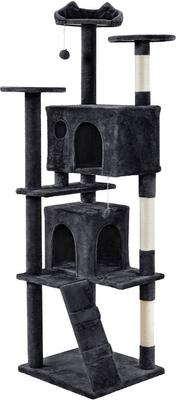Show full view: Yaheetech Cat Scratching Tree, 80-in, Black slide 2 of 7