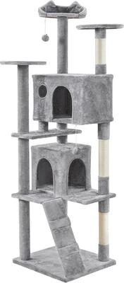 Show full view: Yaheetech Cat Scratching Tree, 80-in, Light Gray slide 2 of 7