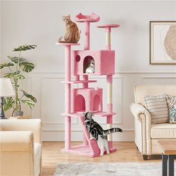 Yaheetech Cat Scratching Tree, 80-in, Pink