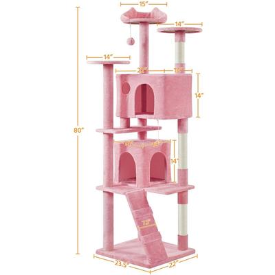 Show full view: Yaheetech Cat Scratching Tree, 80-in, Pink slide 3 of 7