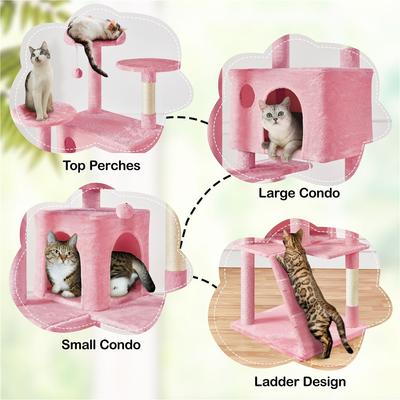 Show full view: Yaheetech Cat Scratching Tree, 80-in, Pink slide 4 of 7
