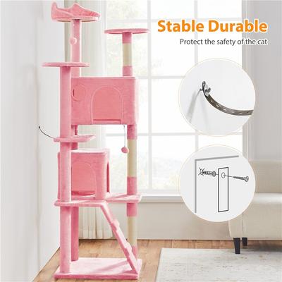 Show full view: Yaheetech Cat Scratching Tree, 80-in, Pink slide 7 of 7