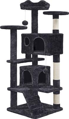 Show full view: Yaheetech Cat Scratching Tree, Black, 54-in slide 2 of 10