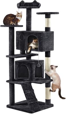 Show full view: Yaheetech Cat Scratching Tree, Black, Large, 70-in slide 3 of 9