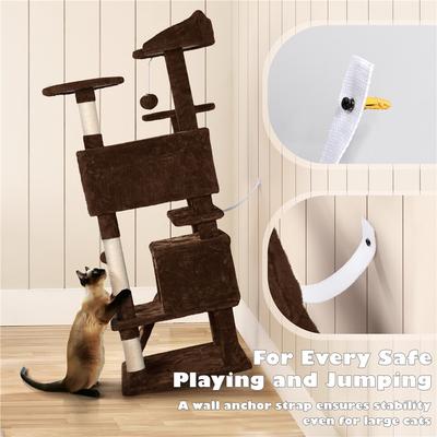 Show full view: Yaheetech Cat Scratching Tree, Brown, 54-in slide 7 of 10