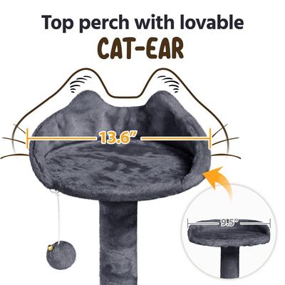 Show full view: Yaheetech Cat Scratching Tree, Dark Gray, 54-in slide 8 of 13
