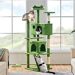 Yaheetech Cat Scratching Tree, Green, 70-in