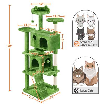 Show full view: Yaheetech Cat Scratching Tree, Green, 70-in slide 4 of 8