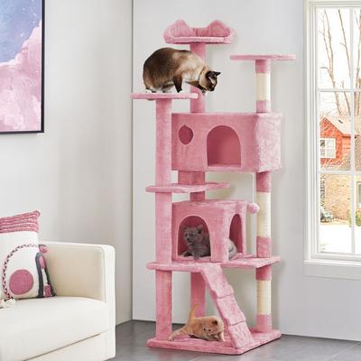 Show full view: Yaheetech Cat Scratching Tree, Large, Pink, 70-in slide 2 of 10