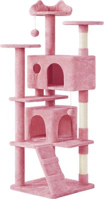 Show full view: Yaheetech Cat Scratching Tree, Large, Pink, 70-in slide 3 of 10