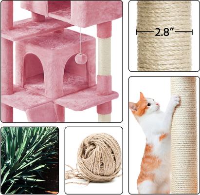 Show full view: Yaheetech Cat Scratching Tree, Large, Pink, 70-in slide 8 of 10