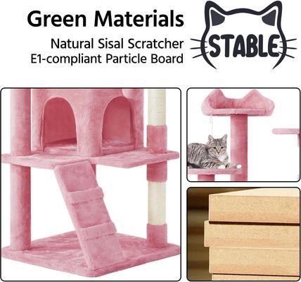 Show full view: Yaheetech Cat Scratching Tree, Large, Pink, 70-in slide 9 of 10
