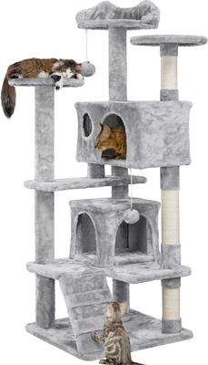 Show full view: Yaheetech Cat Scratching Tree, Light Gray, 54-in slide 3 of 13