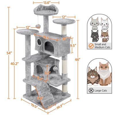 Show full view: Yaheetech Cat Scratching Tree, Light Gray, 54-in slide 4 of 13