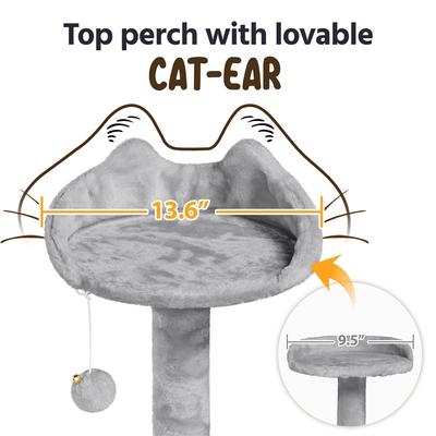 Show full view: Yaheetech Cat Scratching Tree, Light Gray, 54-in slide 8 of 13