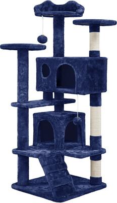 Show full view: Yaheetech Cat Scratching Tree, Navy Blue, 54-in slide 2 of 10