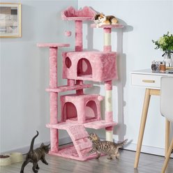 Yaheetech Cat Scratching Tree, Pink, Medium, 54-in slide 1 of 7