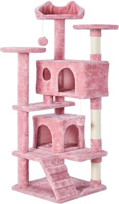 Show full view: Yaheetech Cat Scratching Tree, Pink, Medium, 54-in slide 2 of 10