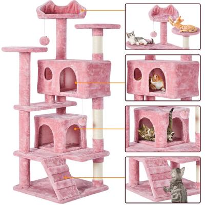 Show full view: Yaheetech Cat Scratching Tree, Pink, Medium, 54-in slide 4 of 10