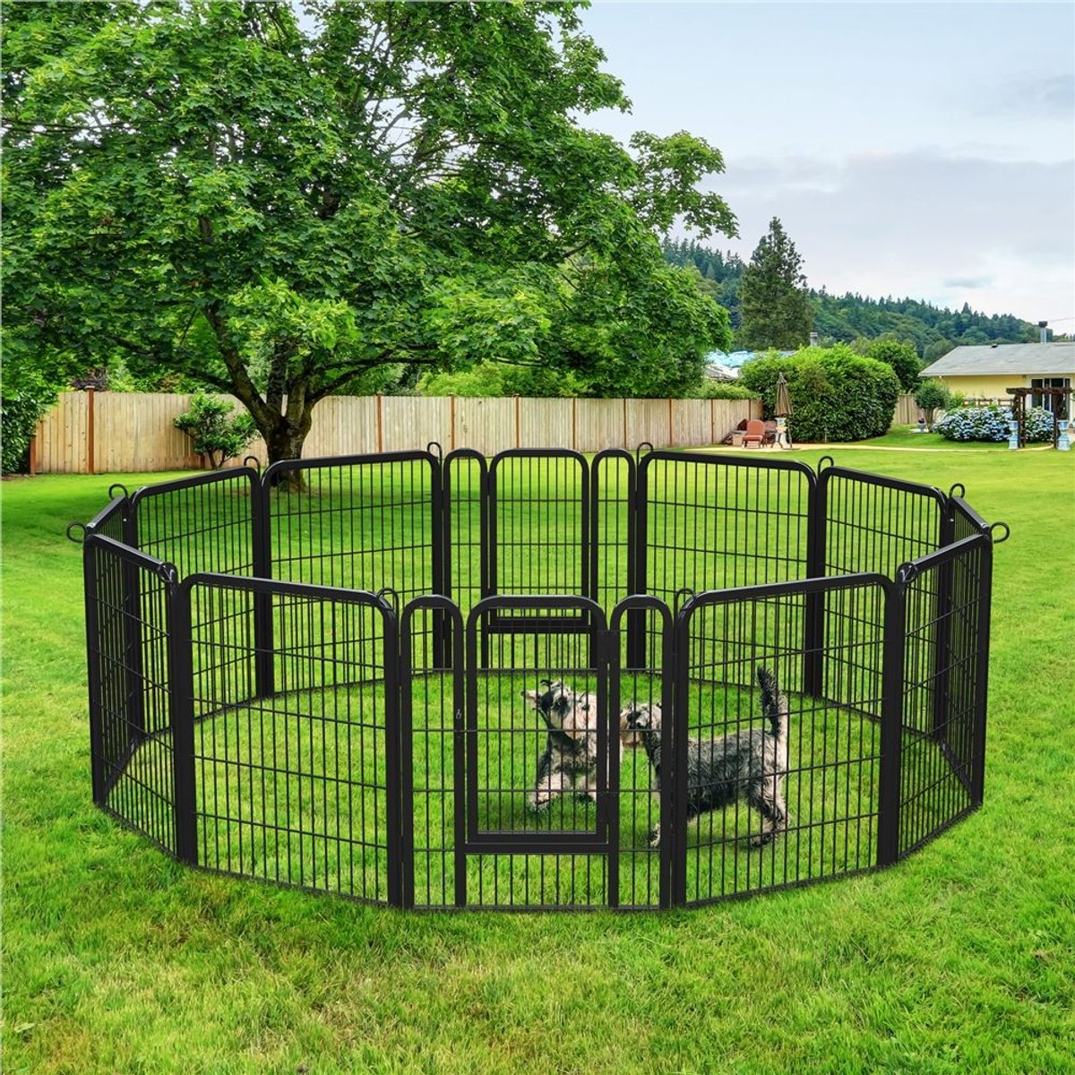 Yaheetech Adjustable Metal Dog Playpen, 12-Panel, 32-in