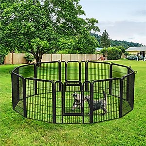 Yaheetech Metal Dog Playpen, 12-Panel, 32-in