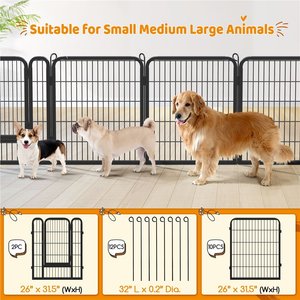 Yaheetech Metal Dog Playpen, 12-Panel, 32-in