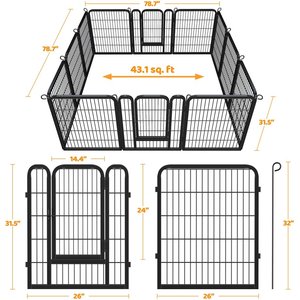 Yaheetech Metal Dog Playpen, 12-Panel, 32-in