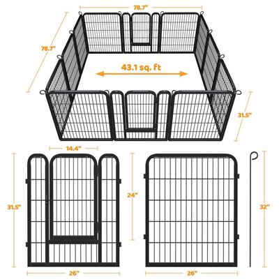 Show full view: Yaheetech Metal Dog Playpen, 12-Panel, 32-in slide 3 of 8
