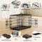 Show in main carousel: Yaheetech Double Door Collapsible Wire Dog Crate, Black, 30-inch slide 5 of 9